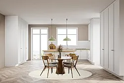 Kruhový koberec - Bibury (krémový)