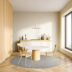 Kruhový koberec - Bibury (svetlo šedý)