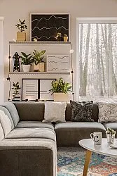 Kruhový koberec - Bohemia (ružový/modrý)