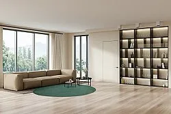 Kruhový bavlnený koberec - Billie (zelený)