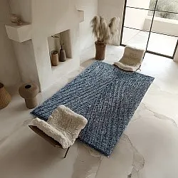 Koberce s dlhým vlasom - Kendra Prírodná bavlna Shaggy (šedá/čierna)