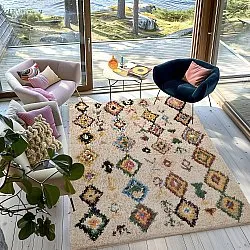 Koberce s dlhým vlasom - Siddel Natural Cotton Shaggy (béžová/multi)