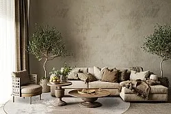 Kruhový koberec - Bornos (sivý/béžový)