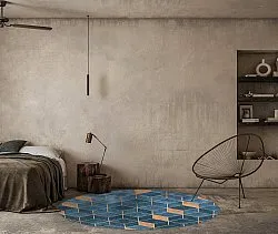 Kruhový koberec - Brigooda (svetlo modrá)