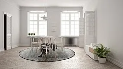 Kruhový koberec - Coastal (čierna/biela)