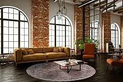 Kruhový koberec - Douz (ružový/multi)