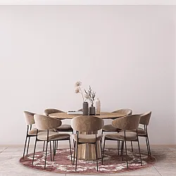 Kruhový koberec - Taknis (červený)