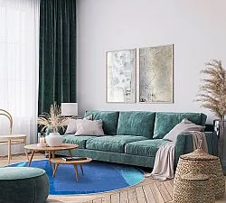 Kruhový koberec - Asti (modrý)