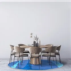 Kruhový koberec - Asti (modrý)