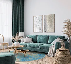 Kruhový koberec - Pavoa (modrý)