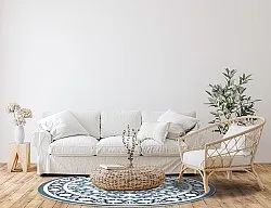 Kruhový koberec - Ember (modrá)