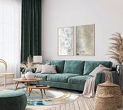 Kruhový koberec - Emery (modrý)