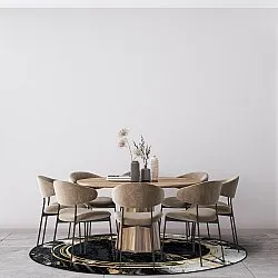 Kruhový koberec - Emery (čierny)