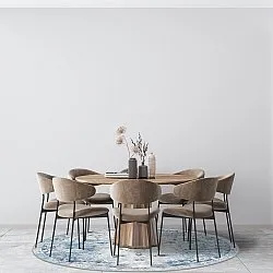 Kruhový koberec - Gombalia (svetlo modrý)