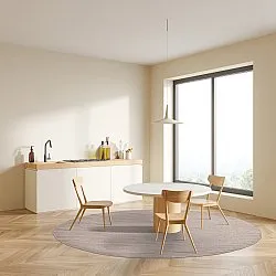 Kruhový koberec - Hamilton (Strieborná šedá)