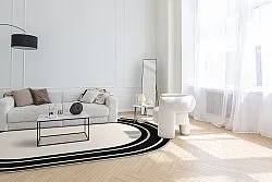 Oválny koberec - Josie (čierny)