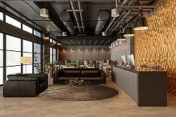 Kruhový koberec - Junes (zlatý)