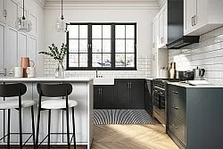 Plastové koberce - Kensington (čierna/biela)