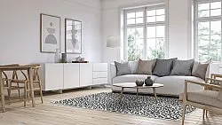 Koberec Wilton - Leopard (čierny/biely)