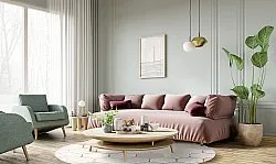 Kruhový koberec - Morino (béžová/biela/zlatá)