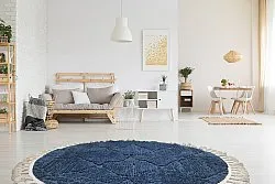 Kruhový koberec - Dallas (modrý)