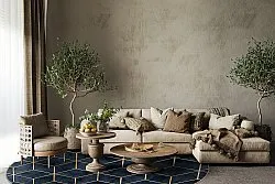 Kruhový koberec - Remy (tmavomodrý)