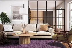 Koberce s dlhým vlasom - Zoe (fialová)