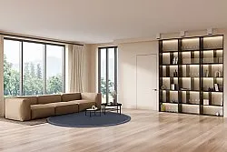 Kruhový koberec (sisal) - Agave (tmavošedá)