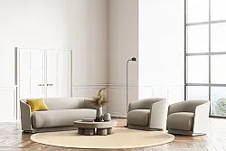 Kruhový koberec (sisal) - Agave (béžová/béžová)