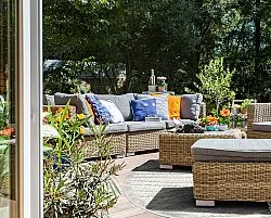 Kruhový koberec - Indoor/Outdoor Kendall (krémová/sivá)