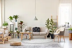 Kruhový koberec - Indoor/Outdoor Kendall (krémová/sivá)