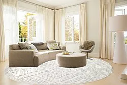 Kruhový koberec - Indoor/Outdoor Shirley (krémový)