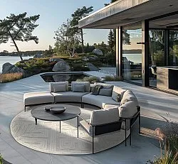 Kruhový koberec - Indoor/Outdoor Shirley (krémový)