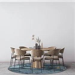 Kruhový koberec - Storm (modro/zlatý)