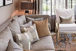 Kruhový koberec - Tizzano (zlatý/multicolor)