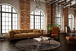 Kruhový koberec - Tizzano (zlatý/multicolor)