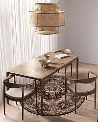 Kruhový koberec - Vakifli (čierna/multikolórová)