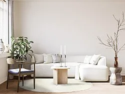 Kruhový koberec - Dhurry (biely)