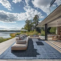 Jutový koberec - Amasia (modrý)