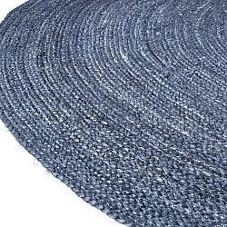 Kruhový jutový koberec - Amasia (modrý)