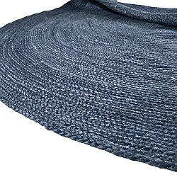 Kruhový jutový koberec - Amasia (modrý)