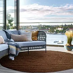 Kruhový jutový koberec - Amasia (hnedý)