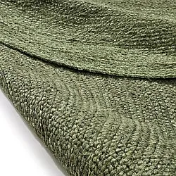 Kruhový jutový koberec - Amasia (vojenská zelená)