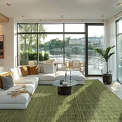 Jutový koberec - Amasia (vojenská zelená)