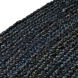 Kruhový jutový koberec - Amasia (tmavomodrý)