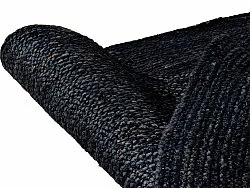 Kruhový jutový koberec - Amasia (tmavomodrý)