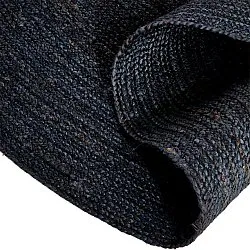 Kruhový jutový koberec - Amasia (tmavomodrý)