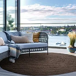 Kruhový jutový koberec - Amasia (tmavošedý)