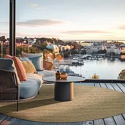 Kruhový jutový koberec - Amasia (prírodný)