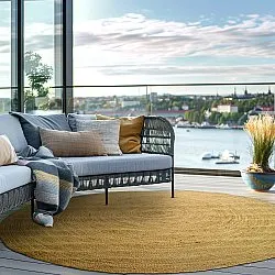 Kruhový jutový koberec - Amasia (oranžový)